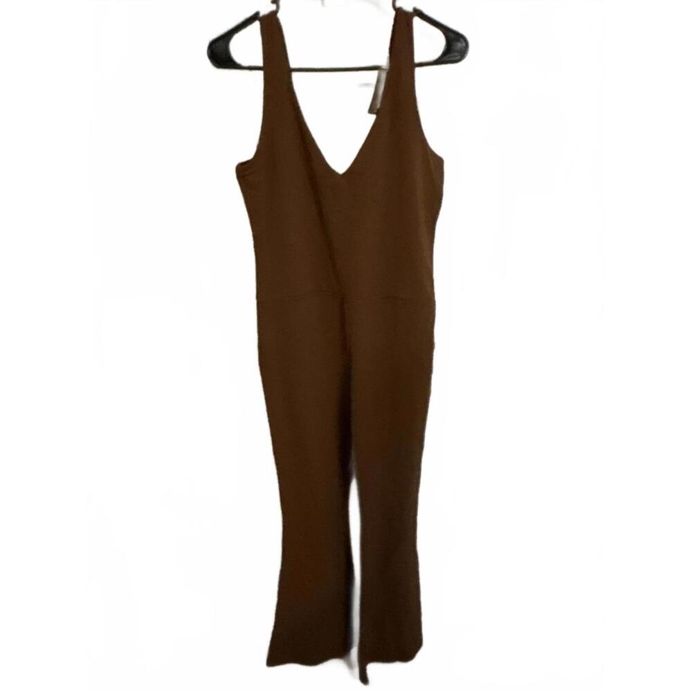 Inlyric Brown Sleeveless V-Neck Jumpsuit, Size XL470